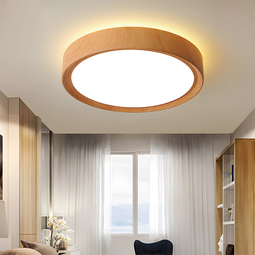 LuminaWood | Elegant Minimalist Round LED Ceiling Light Fixture 1