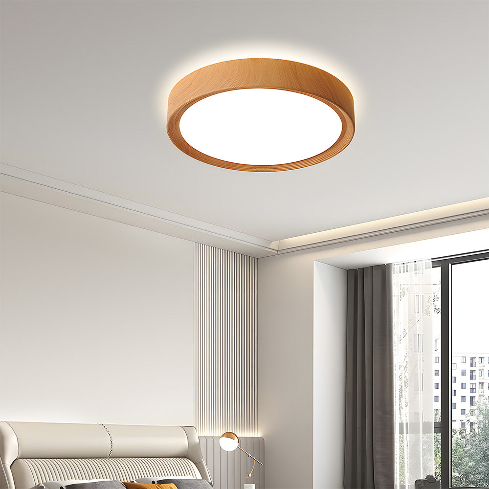 LuminaWood | Elegant Minimalist Round LED Ceiling Light Fixture 10