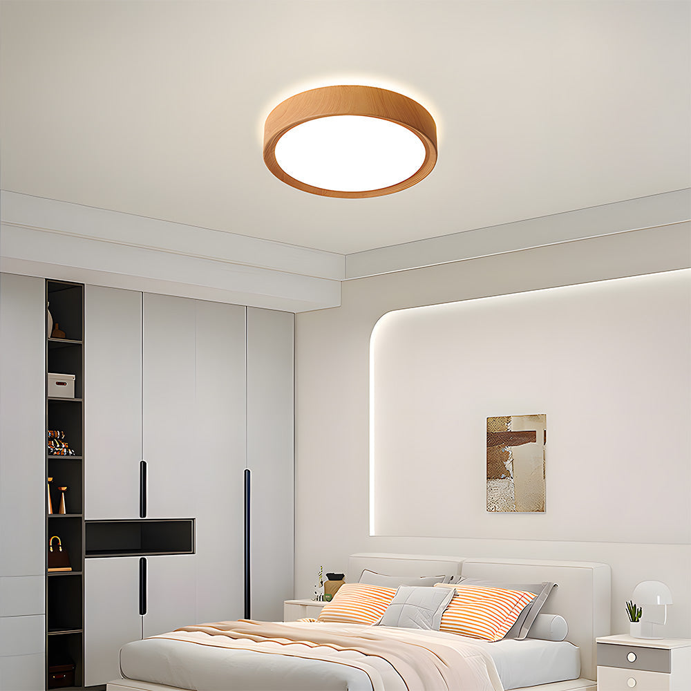 LuminaWood | Elegant Minimalist Round LED Ceiling Light Fixture 2