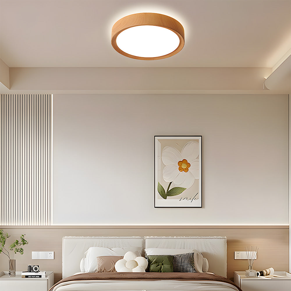 LuminaWood | Elegant Minimalist Round LED Ceiling Light Fixture 6
