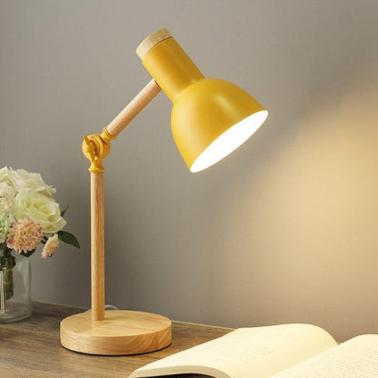 Sleek Wood LED Desk Light with Adjustable Arm - Lusomart