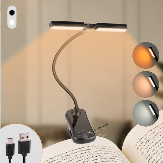 Portable LED Clip Book Light with 3 Color Modes - Lusomart
