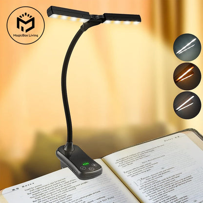 LuminaraGlow | Versatile Rechargeable Clip-On Book Reading Light with 3 Colors 1