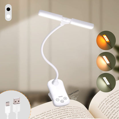 LuminaraGlow | Versatile Rechargeable Clip-On Book Reading Light with 3 Colors 2