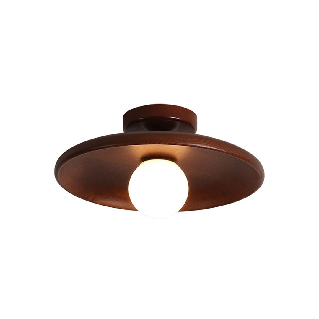 LuminaraWood | Elegant Natural Wooden Flush Mount Ceiling Light Fixture 1