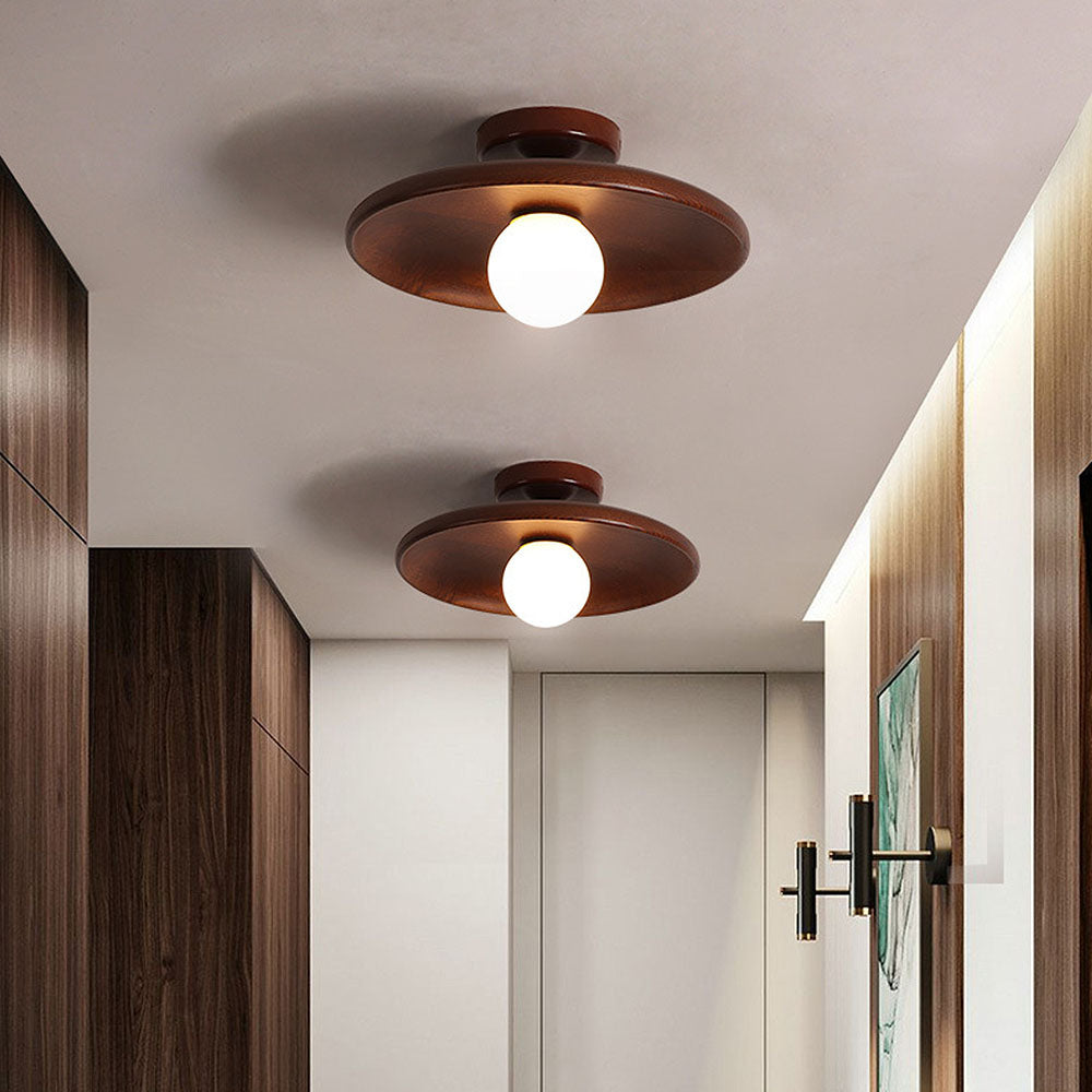 LuminaraWood | Elegant Natural Wooden Flush Mount Ceiling Light Fixture 2