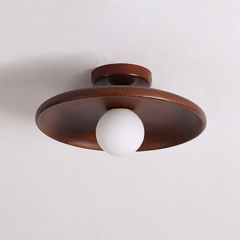LuminaraWood | Elegant Natural Wooden Flush Mount Ceiling Light Fixture 3