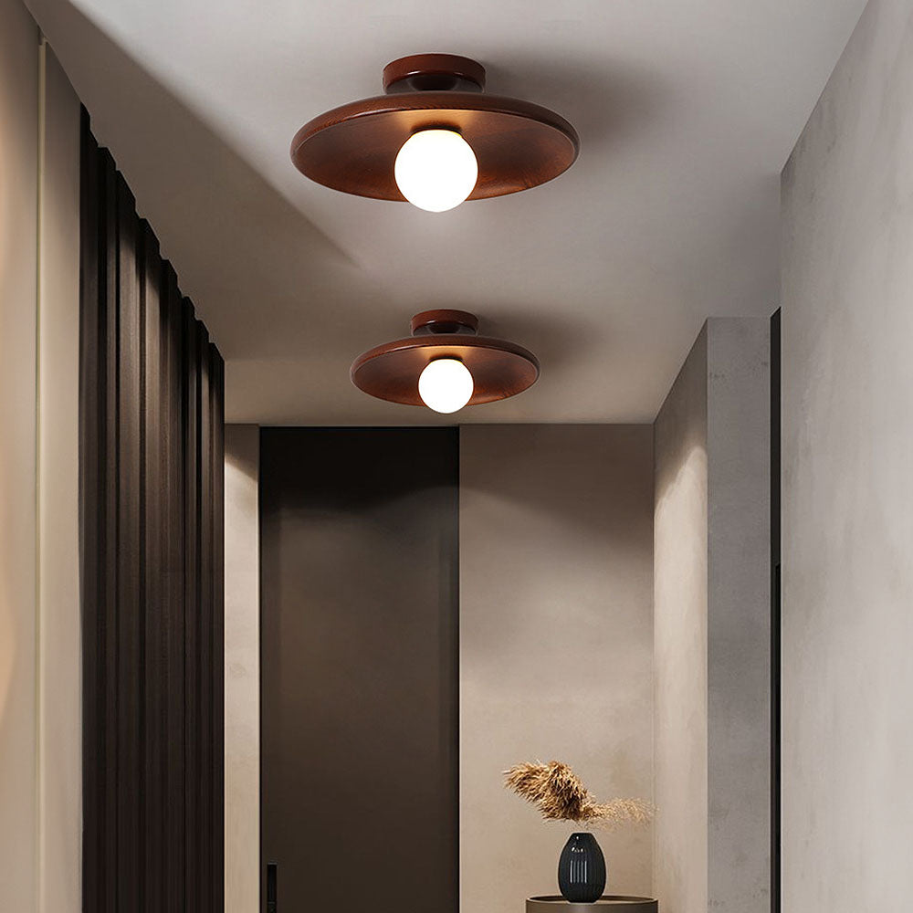 LuminaraWood | Elegant Natural Wooden Flush Mount Ceiling Light Fixture 4