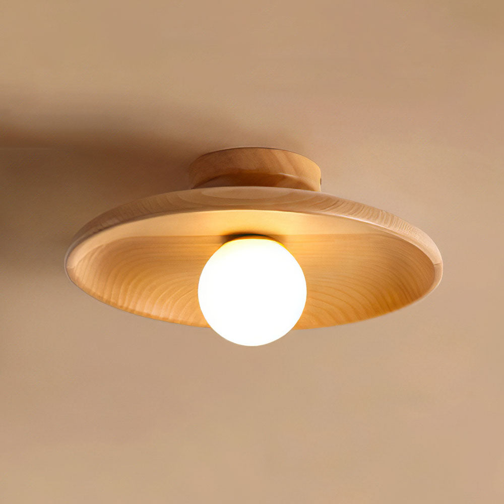 LuminaraWood | Elegant Natural Wooden Flush Mount Ceiling Light Fixture 7