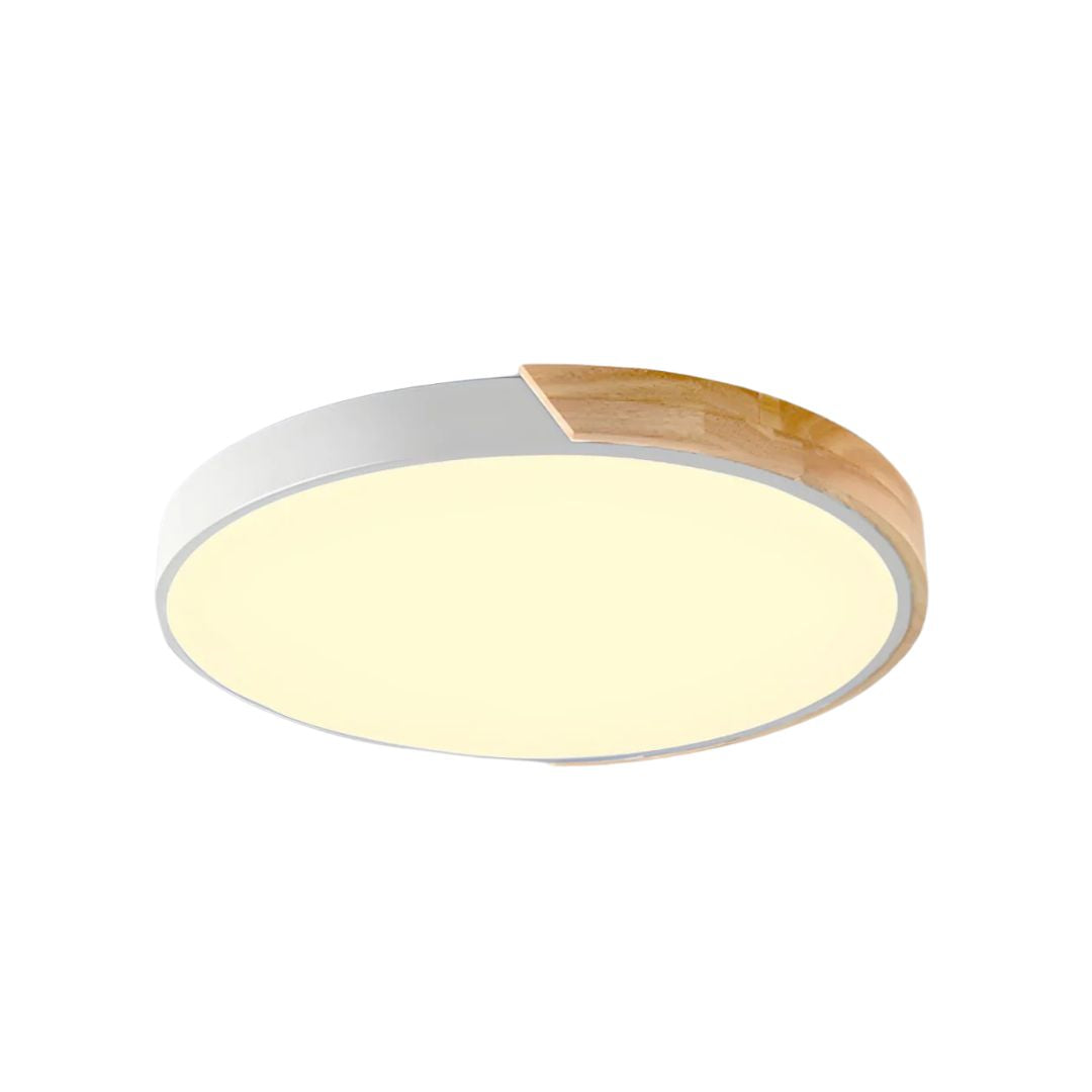 LuminaraWood | Modern Elegant Round LED Ceiling Light Fixture with Accent 1