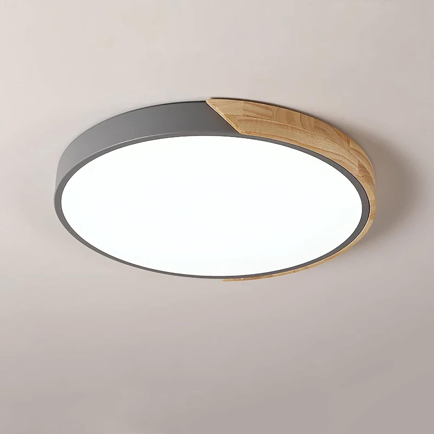 LuminaraWood | Modern Elegant Round LED Ceiling Light Fixture with Accent 10
