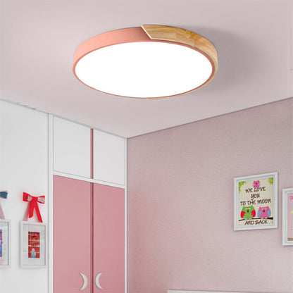 LuminaraWood | Modern Elegant Round LED Ceiling Light Fixture with Accent 11