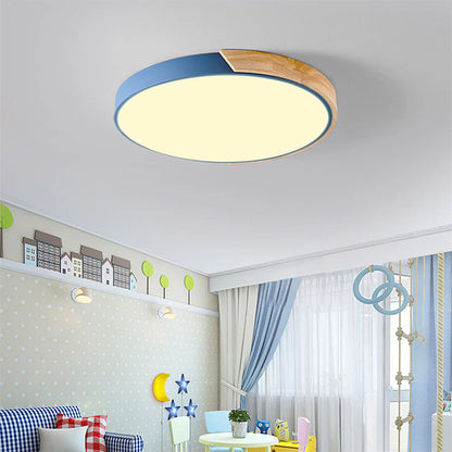 LuminaraWood | Modern Elegant Round LED Ceiling Light Fixture with Accent 12