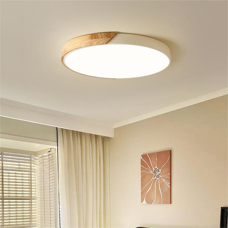 LuminaraWood | Modern Elegant Round LED Ceiling Light Fixture with Accent 2