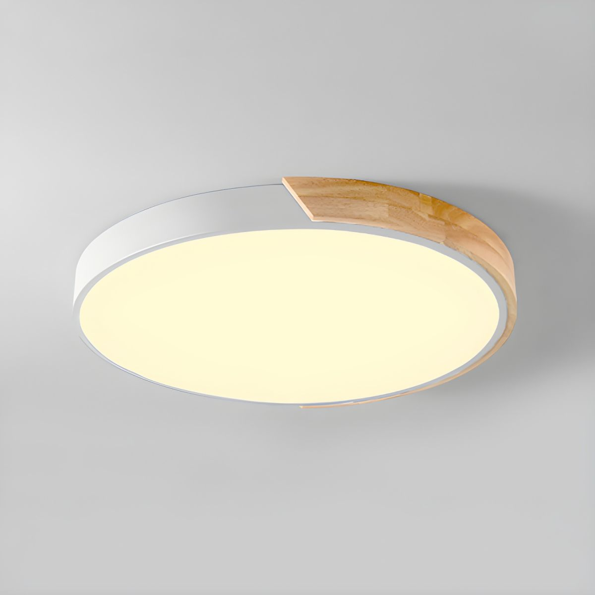 LuminaraWood | Modern Elegant Round LED Ceiling Light Fixture with Accent 5