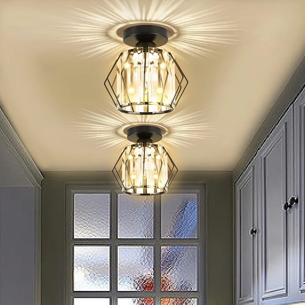 Luminara | Chic Modern Iron Crystal Flush Mount Ceiling Light Fixture 2