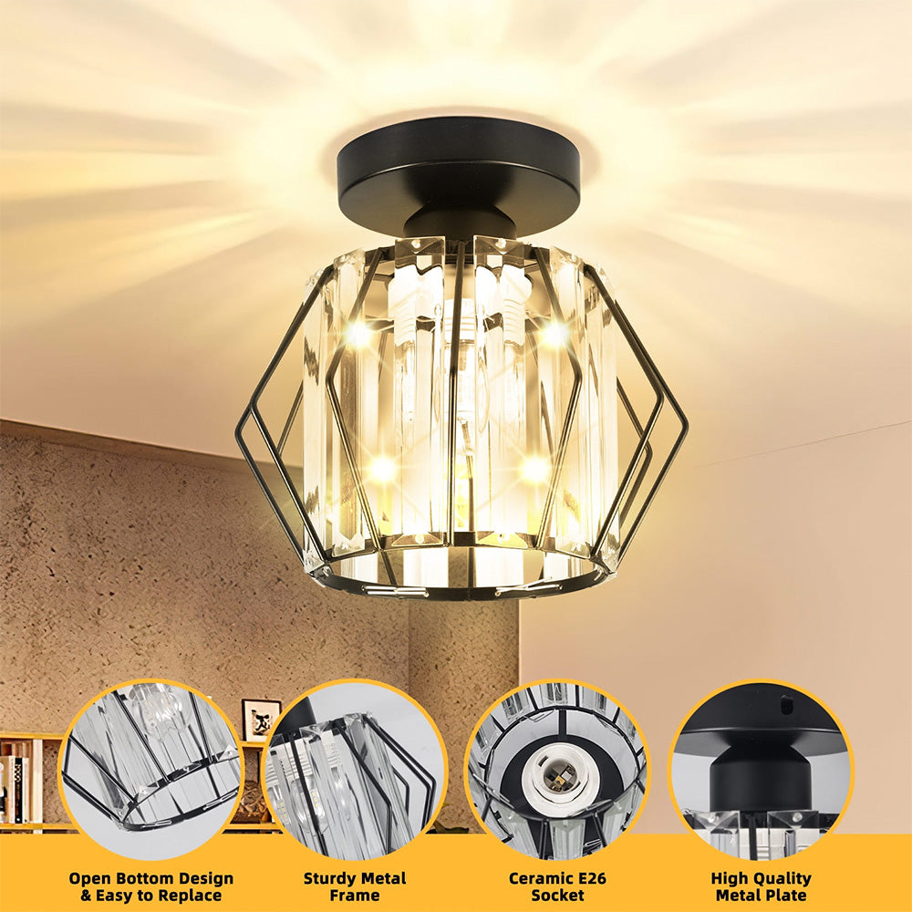 Luminara | Chic Modern Iron Crystal Flush Mount Ceiling Light Fixture 4