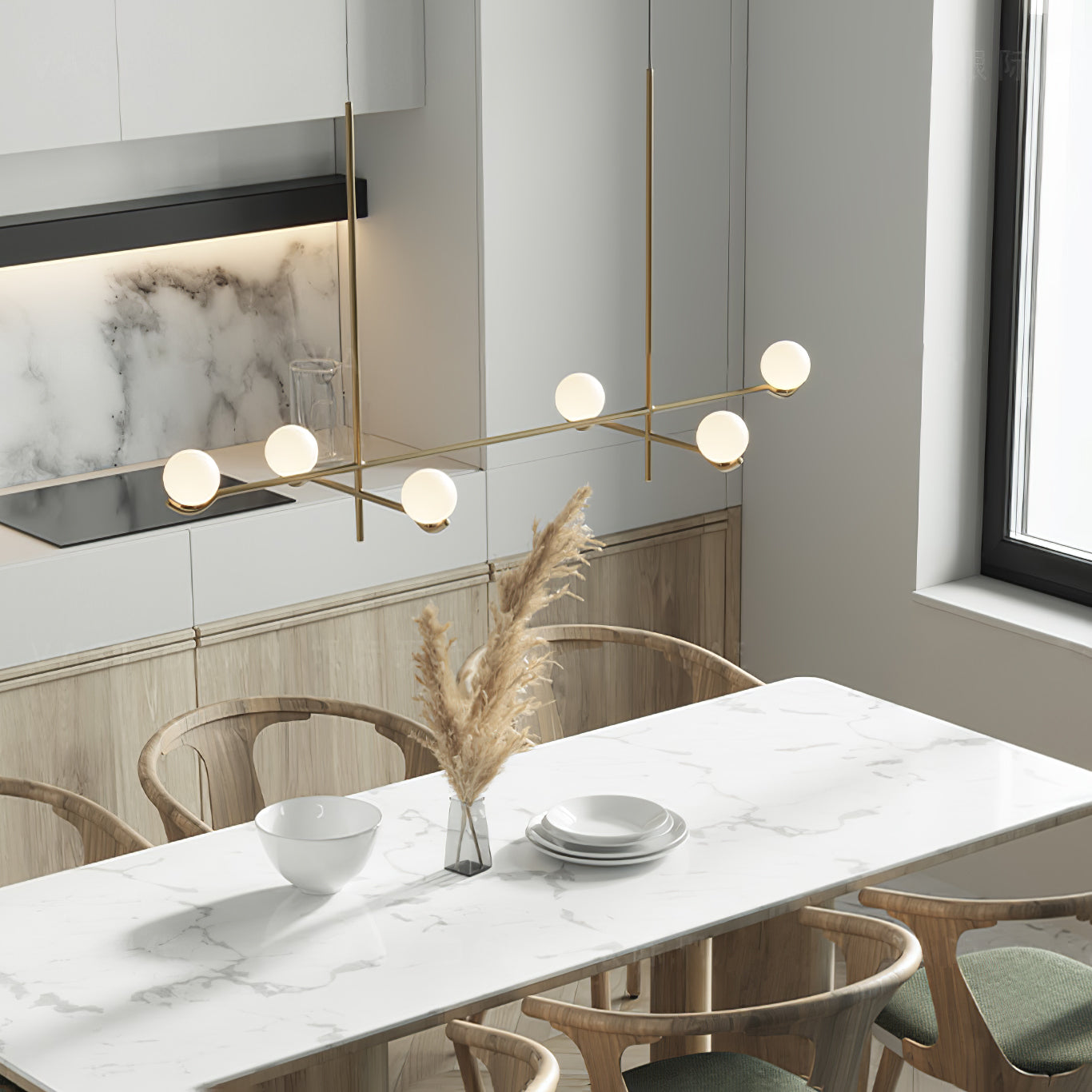 Luminara | Chic Modern Opal Glass Kitchen Pendant Lighting Fixture 5