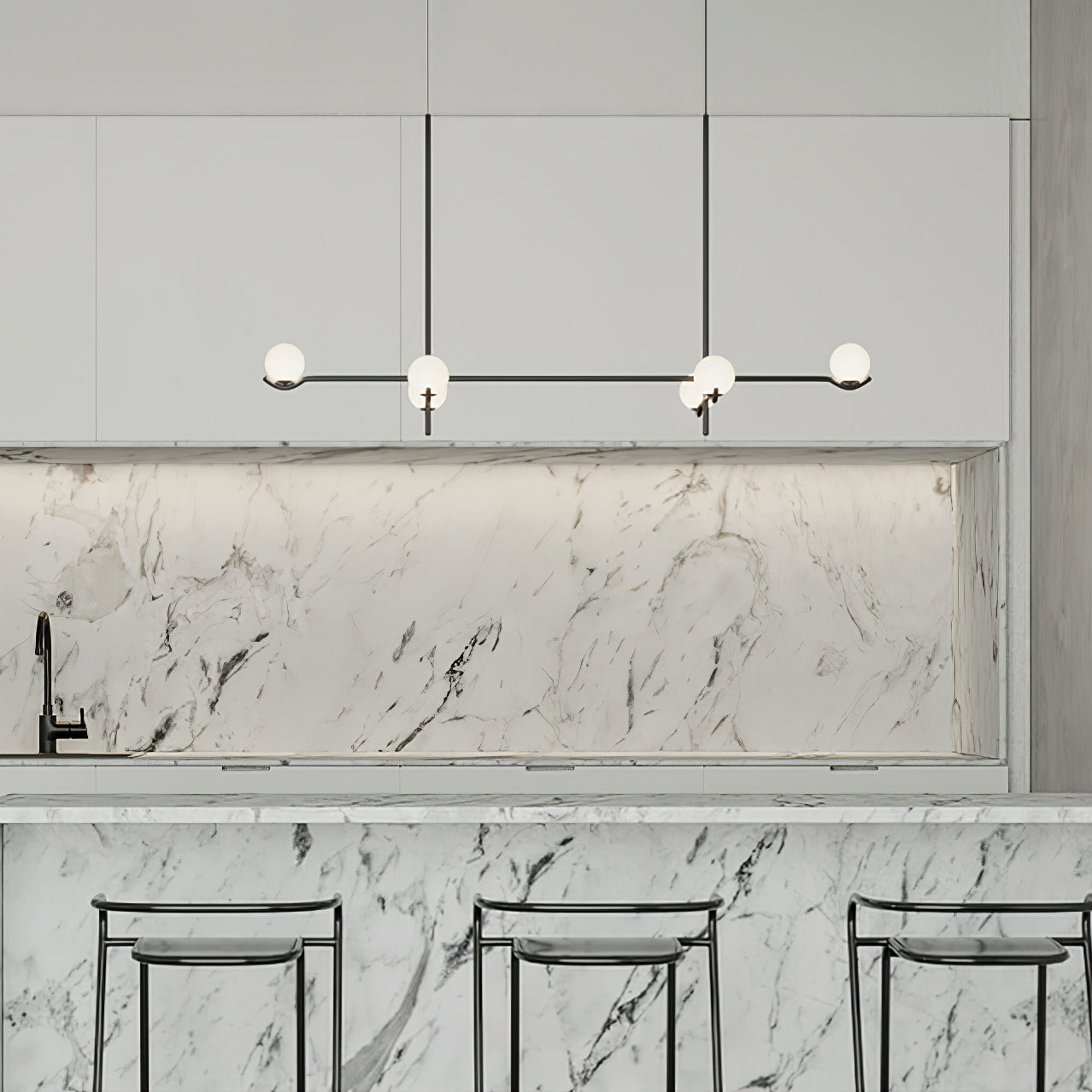 Luminara | Chic Modern Opal Glass Kitchen Pendant Lighting Fixture 6