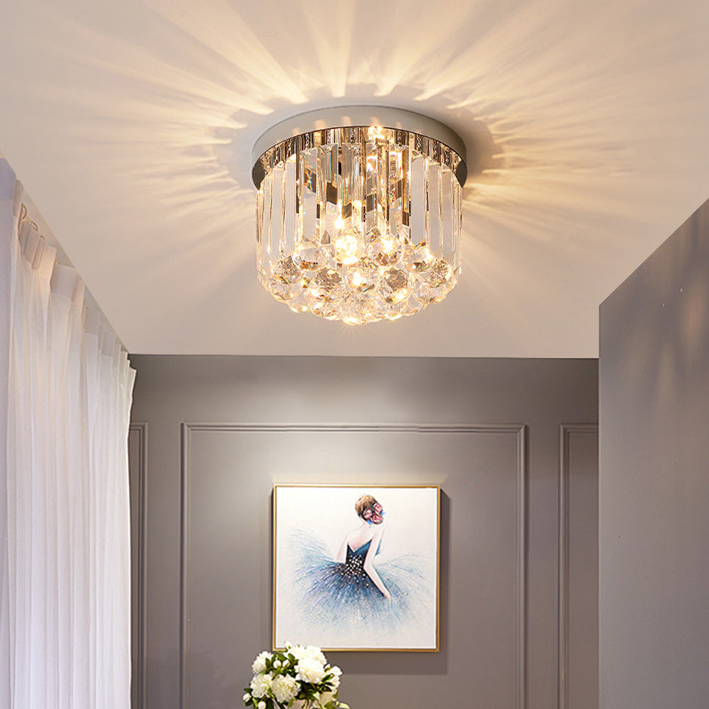 Luminara | Elegant Crystal Stainless Steel Flush Mount Ceiling Light 4