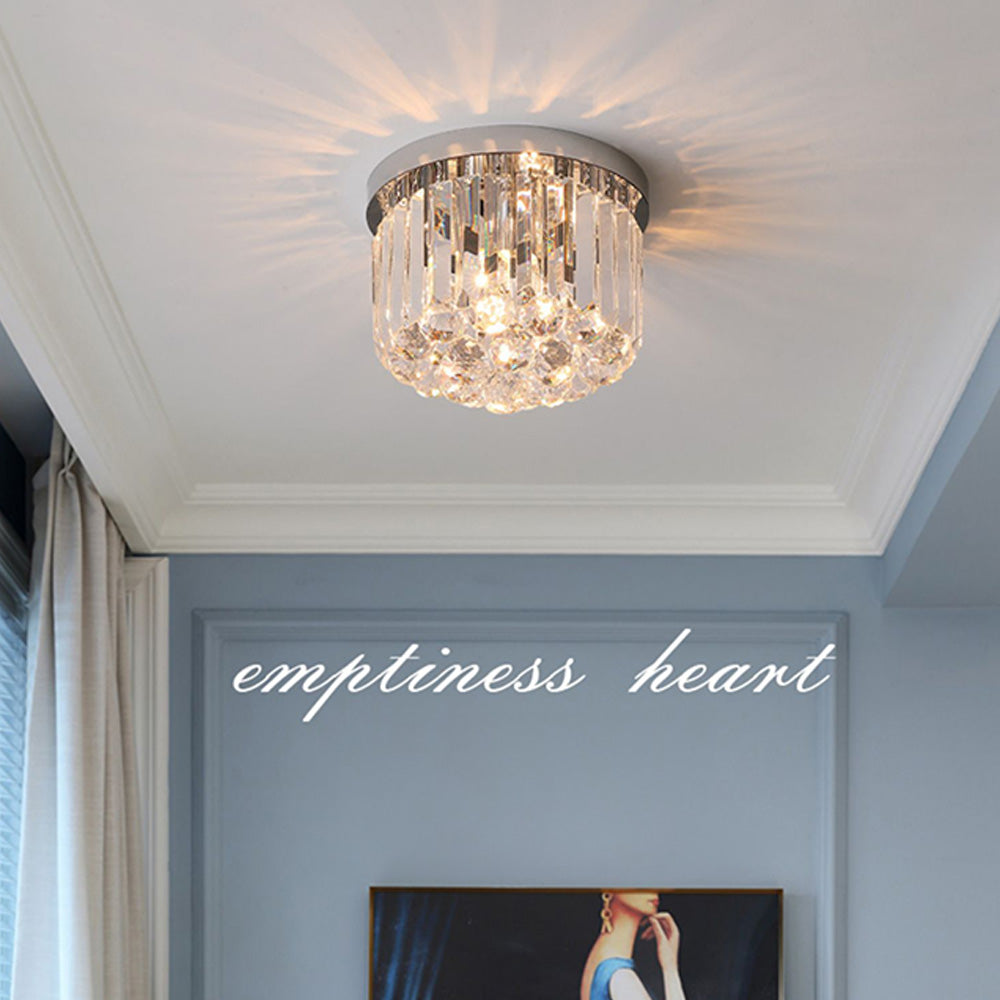 Luminara | Elegant Crystal Stainless Steel Flush Mount Ceiling Light 5
