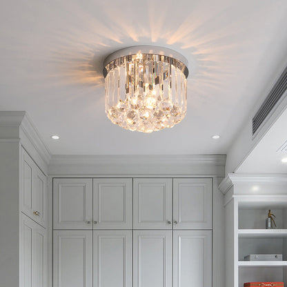 Luminara | Elegant Crystal Stainless Steel Flush Mount Ceiling Light 6