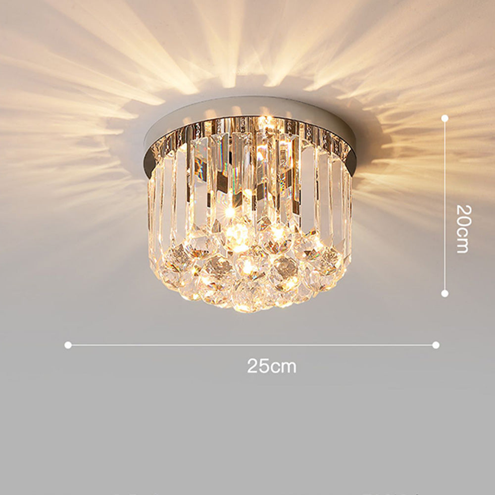 Luminara | Elegant Crystal Stainless Steel Flush Mount Ceiling Light 7