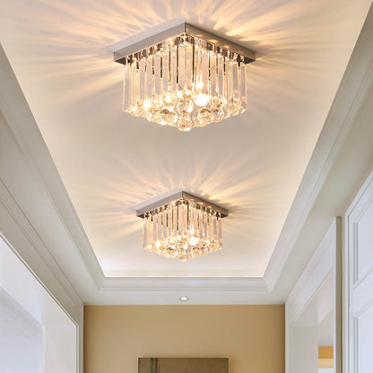 Luminara | Elegant Crystal Stainless Steel Flush Mount Ceiling Light 8