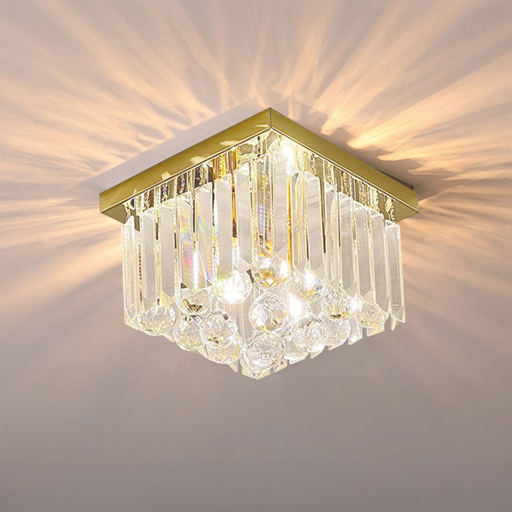 Luminara | Elegant Crystal Stainless Steel Flush Mount Ceiling Light 9