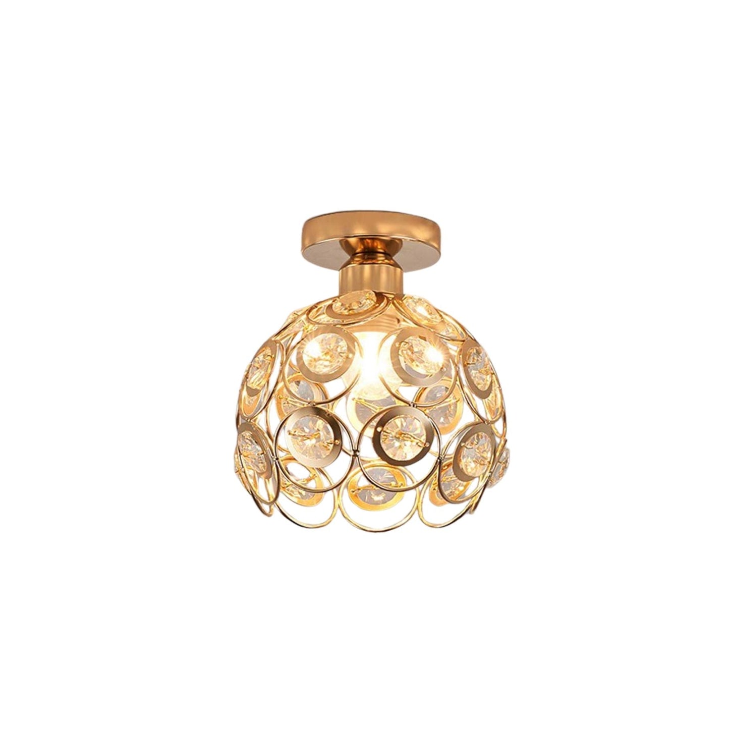 Luminara | Elegant Iron And Glass Flush Mount Ceiling Light Fixture 1