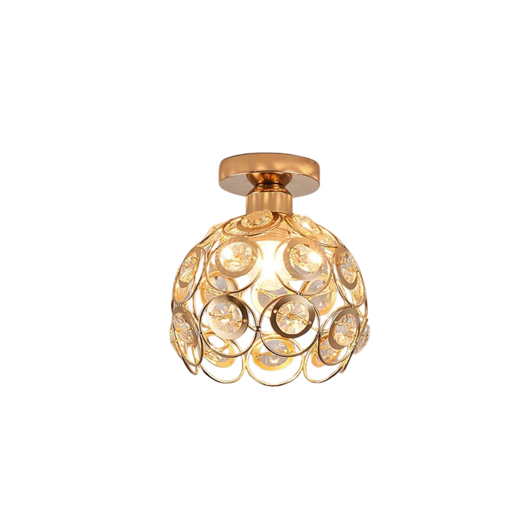 Luminara | Elegant Iron And Glass Flush Mount Ceiling Light Fixture 1