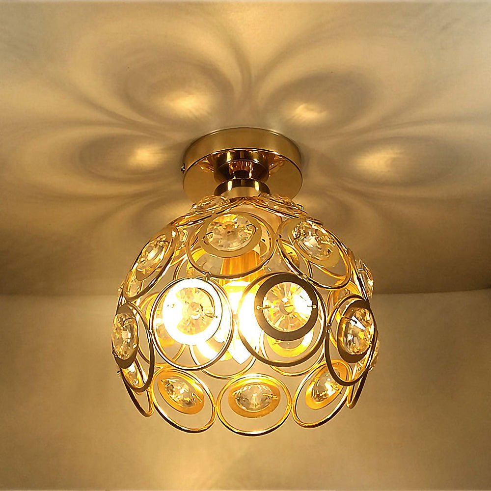 Luminara | Elegant Iron And Glass Flush Mount Ceiling Light Fixture 5