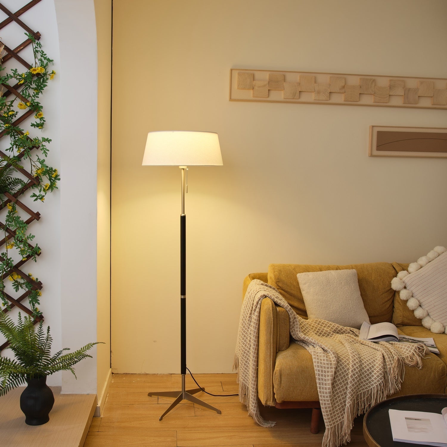 Luminara | Elegant Modern Brass Floor Lamp for Living Room Illumination 7