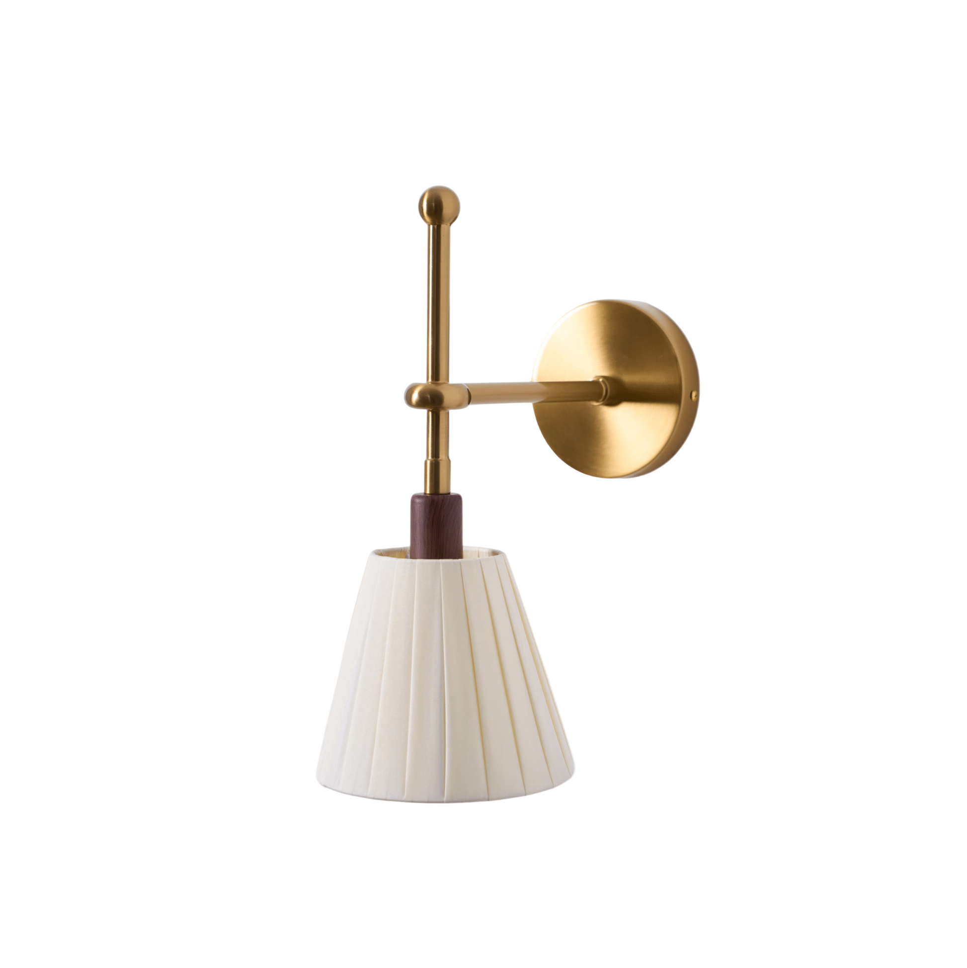 Luminara | Elegant Modern Brass Wall Sconce with Pleated Fabric Shade 1