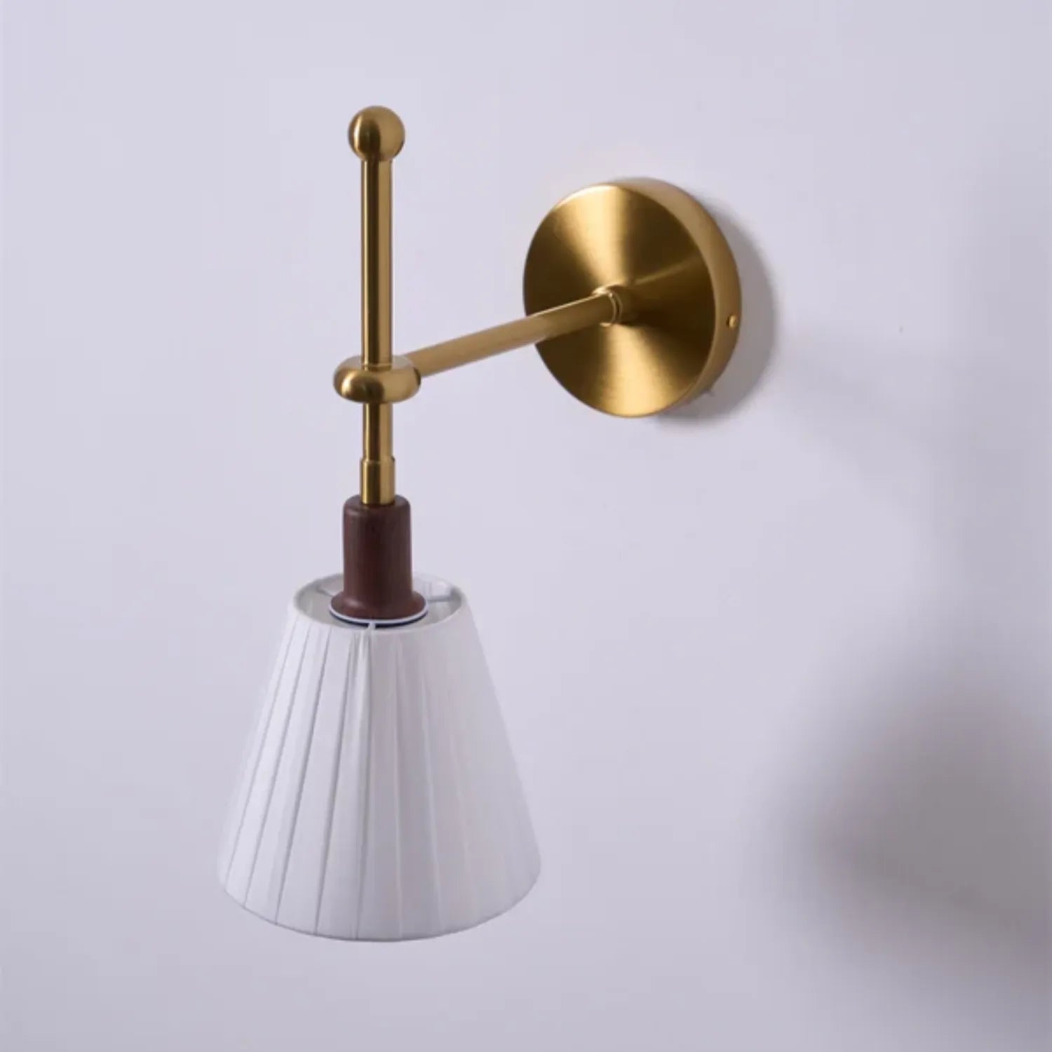 Luminara | Elegant Modern Brass Wall Sconce with Pleated Fabric Shade 2
