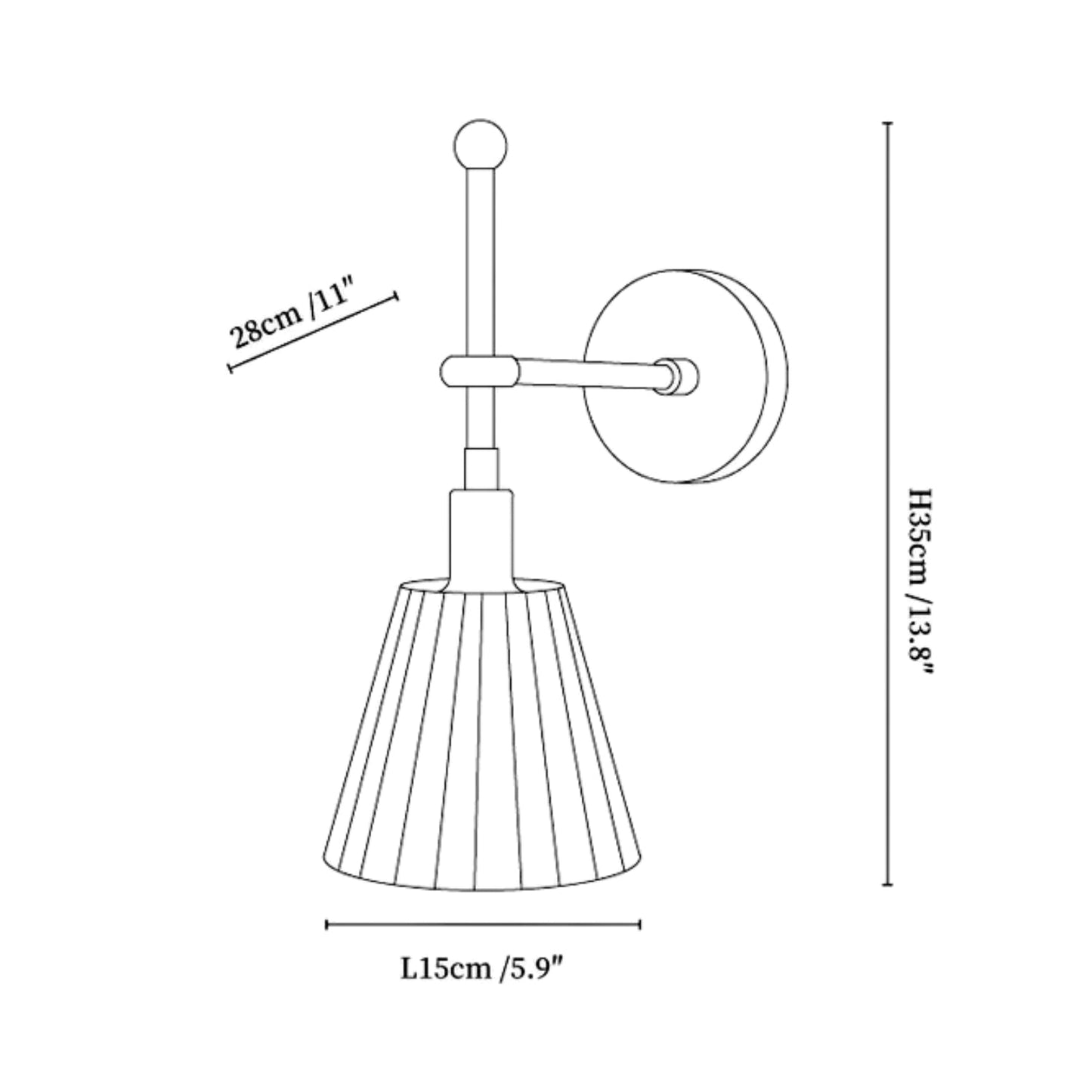 Luminara | Elegant Modern Brass Wall Sconce with Pleated Fabric Shade 3