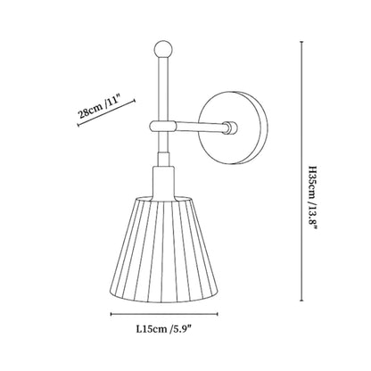 Luminara | Elegant Modern Brass Wall Sconce with Pleated Fabric Shade 3