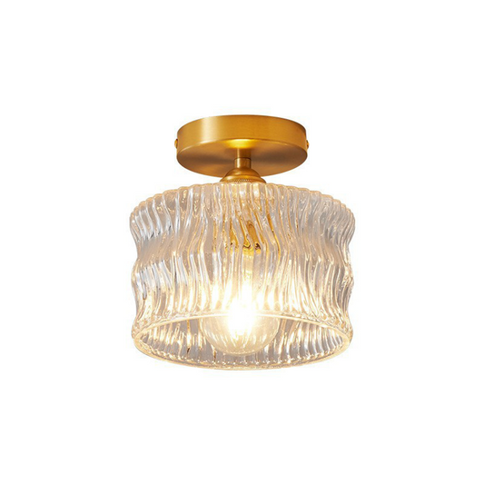 Luxury Glass Ceiling Light with Metallic Gold Accent - Lusomart