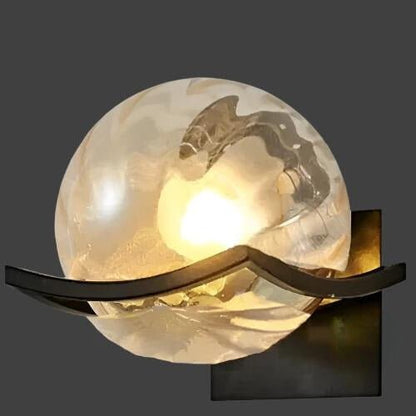 Luminara | Elegant Modern Glass Stone Wall Sconce Lighting Fixture 12