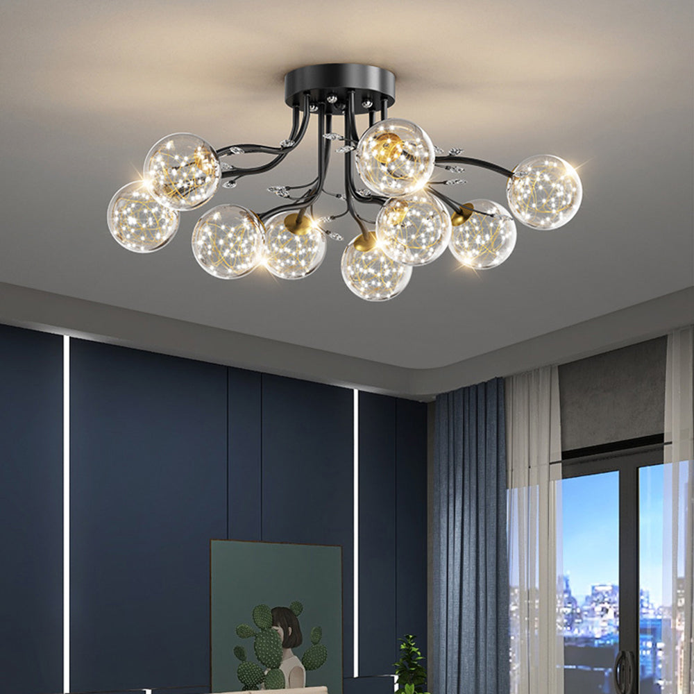 Luxurious Glass and Crystal Pendant Light - Lusomart