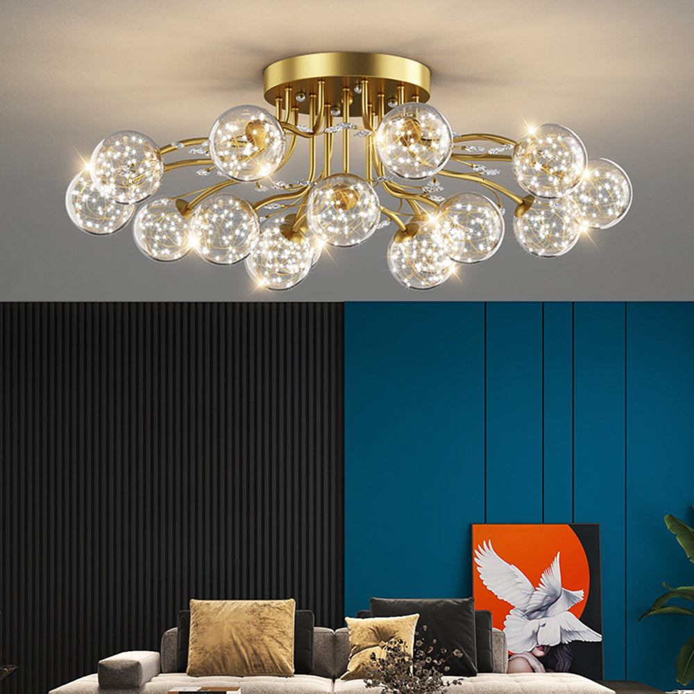 Luminara | Elegant Modern Glass and Crystal Ceiling Lamp 3