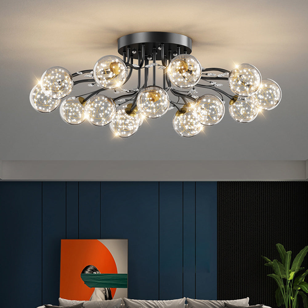 Luminara | Elegant Modern Glass and Crystal Ceiling Lamp 4