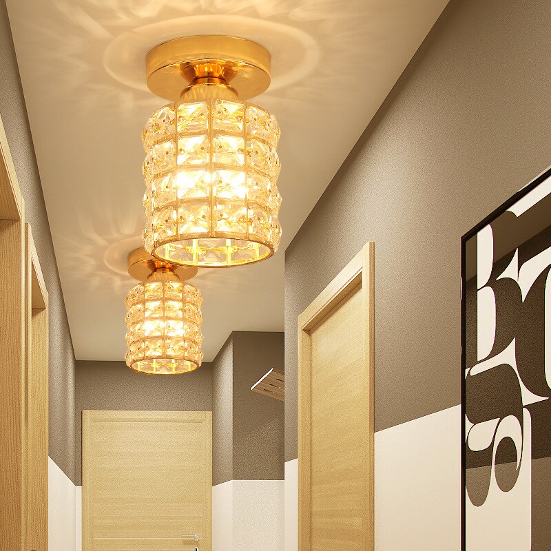 Luminara | Elegant Modern Iron Glass Ceiling Lamp with Crystal Design 3