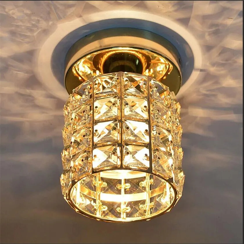 Luminara | Elegant Modern Iron Glass Ceiling Lamp with Crystal Design 4
