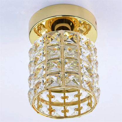 Luminara | Elegant Modern Iron Glass Ceiling Lamp with Crystal Design 5
