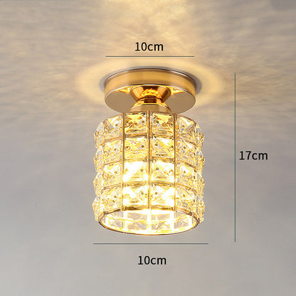 Luminara | Elegant Modern Iron Glass Ceiling Lamp with Crystal Design 6