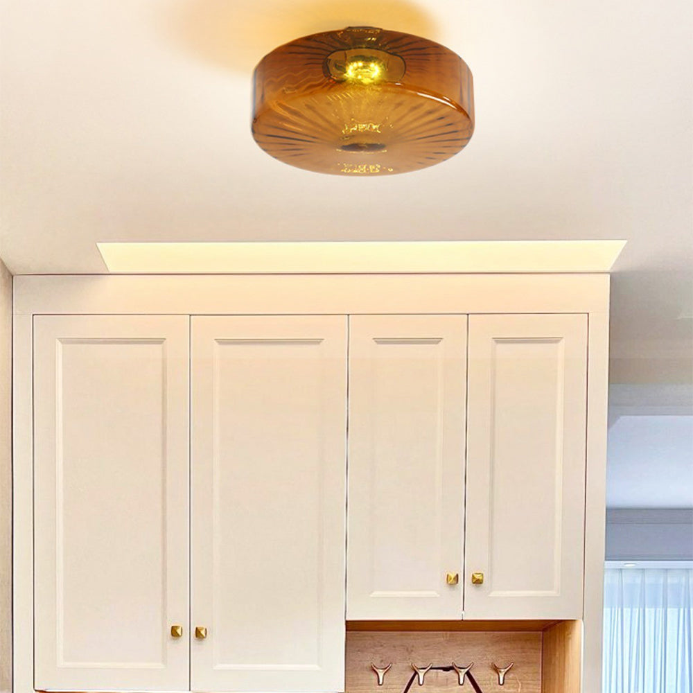 Luminara | Elegant Modern Iron Glass LED Flush Ceiling Light Fixture 6