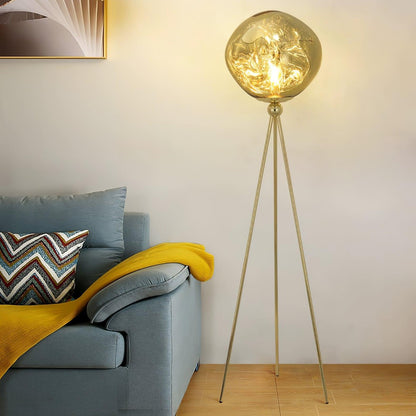 Luminara | Elegant Modern Orb Tripod Floor Lamp with Spherical Shade 6
