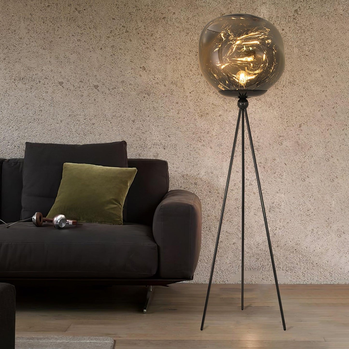 Luminara | Elegant Modern Orb Tripod Floor Lamp with Spherical Shade 7