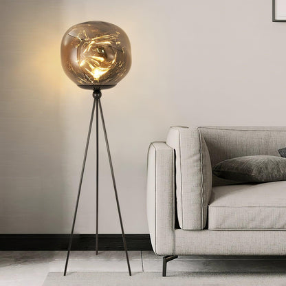 Luminara | Elegant Modern Orb Tripod Floor Lamp with Spherical Shade 8